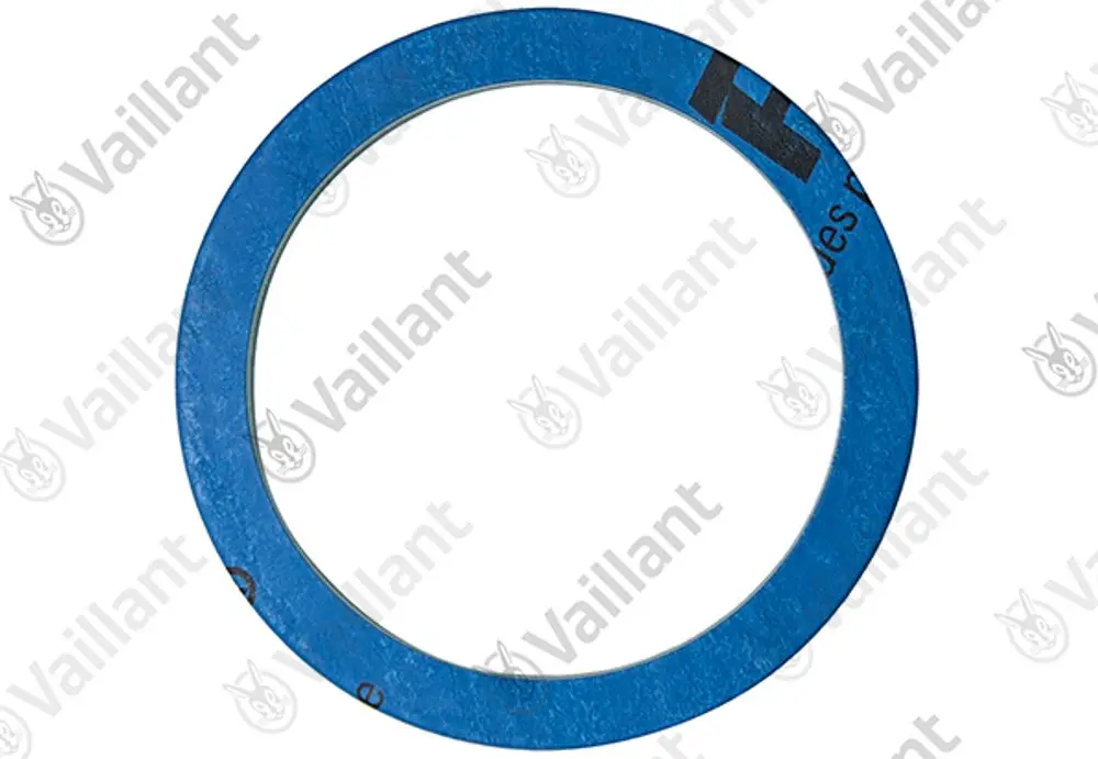 Vaillant Flanschdichtung in blauer Farbe, rund und flach, geeignet für spezifische Heizungsanwendungen.